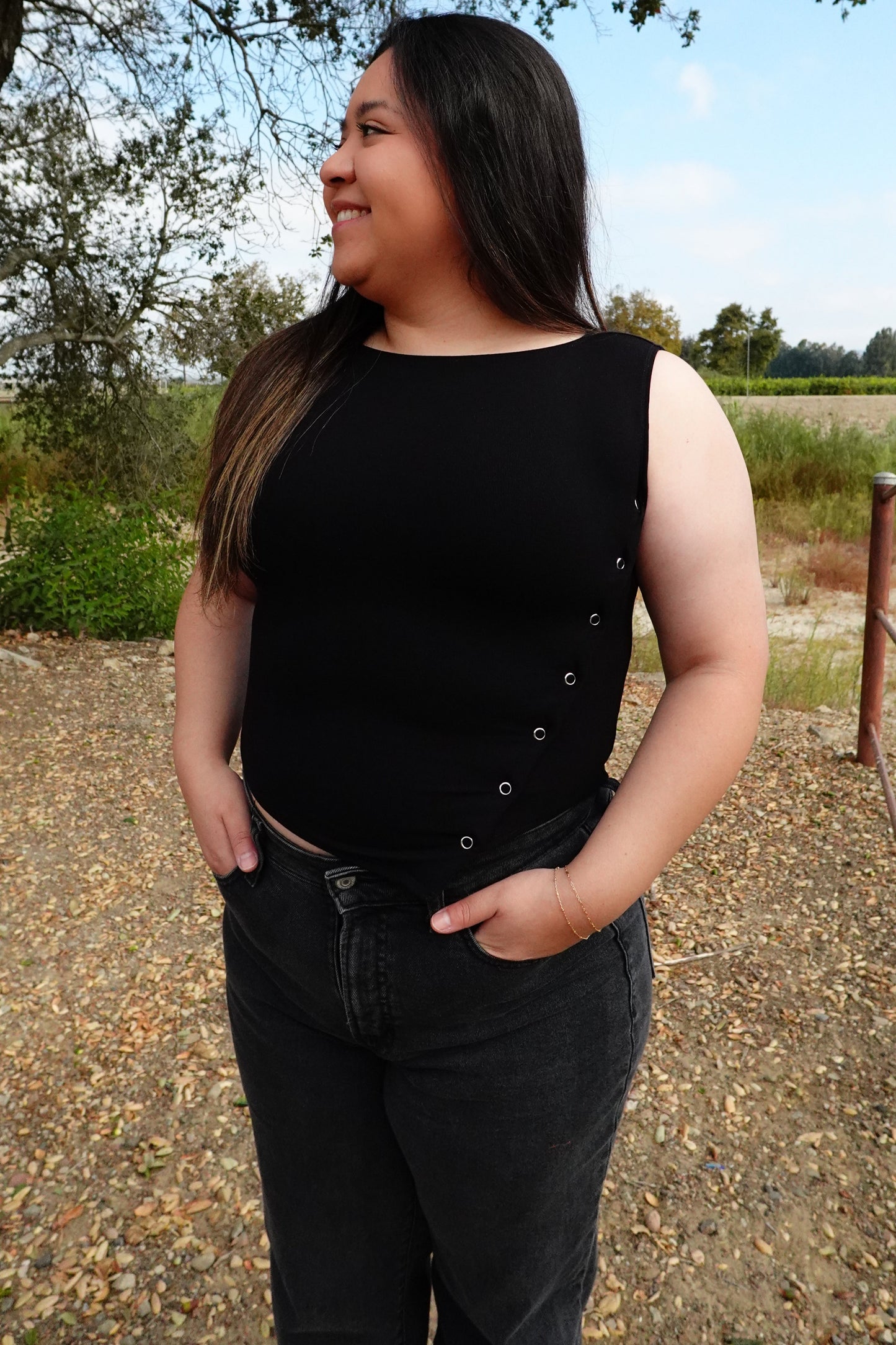 Snap Button Knit Tank