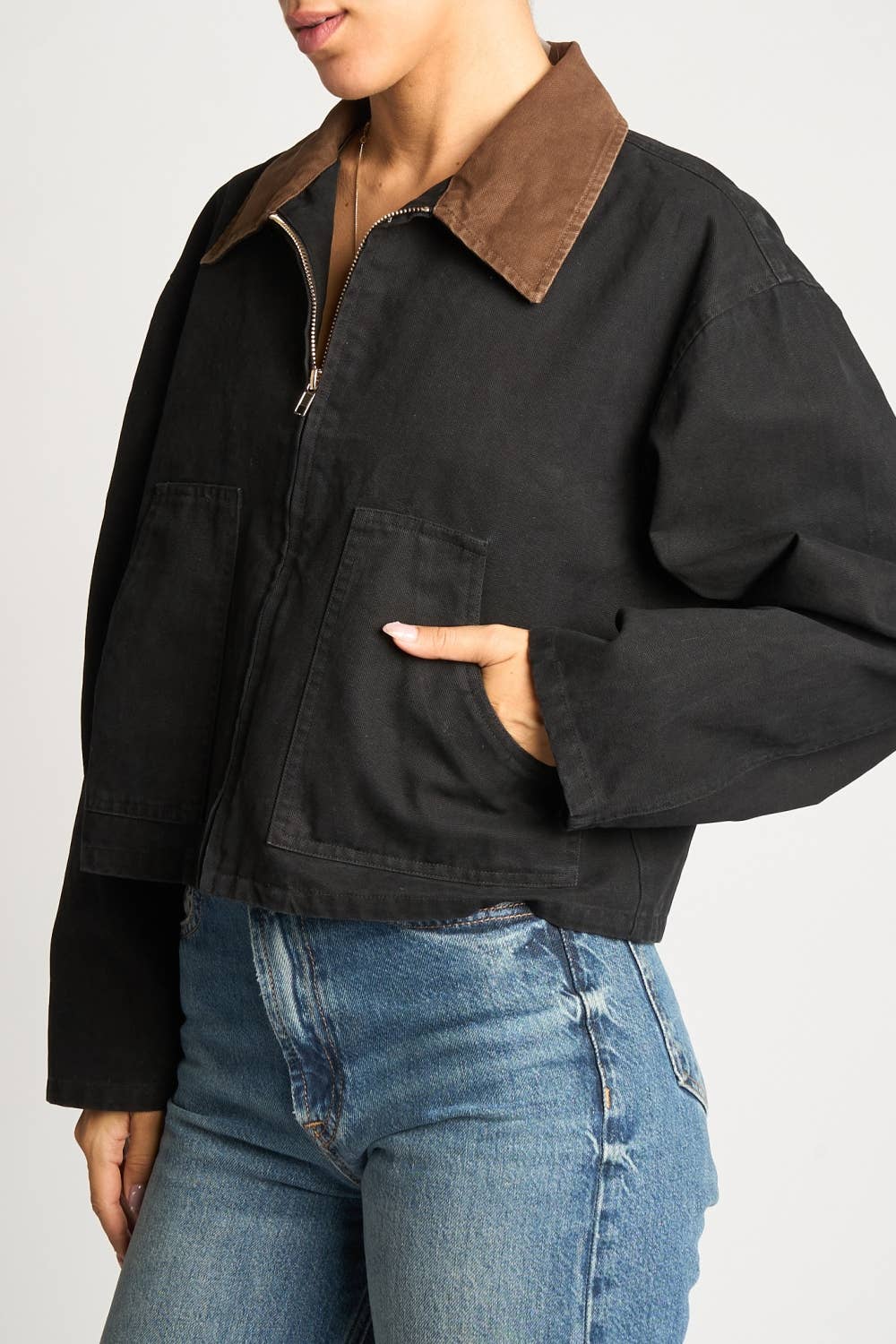 Contrast Collar Jacket