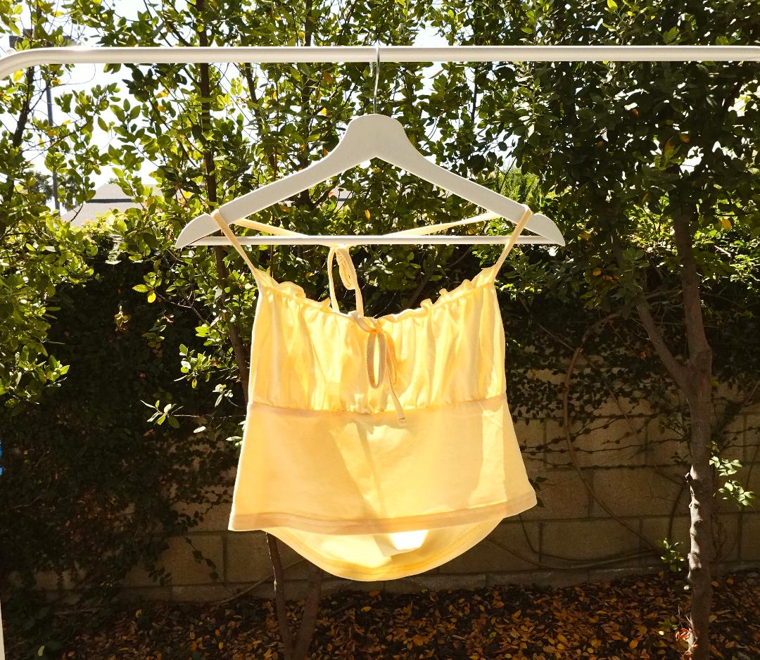 Butter Yellow Halter Crop Top