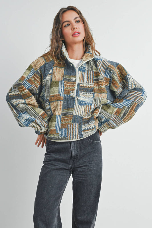Retro Quarter Snap Pullover