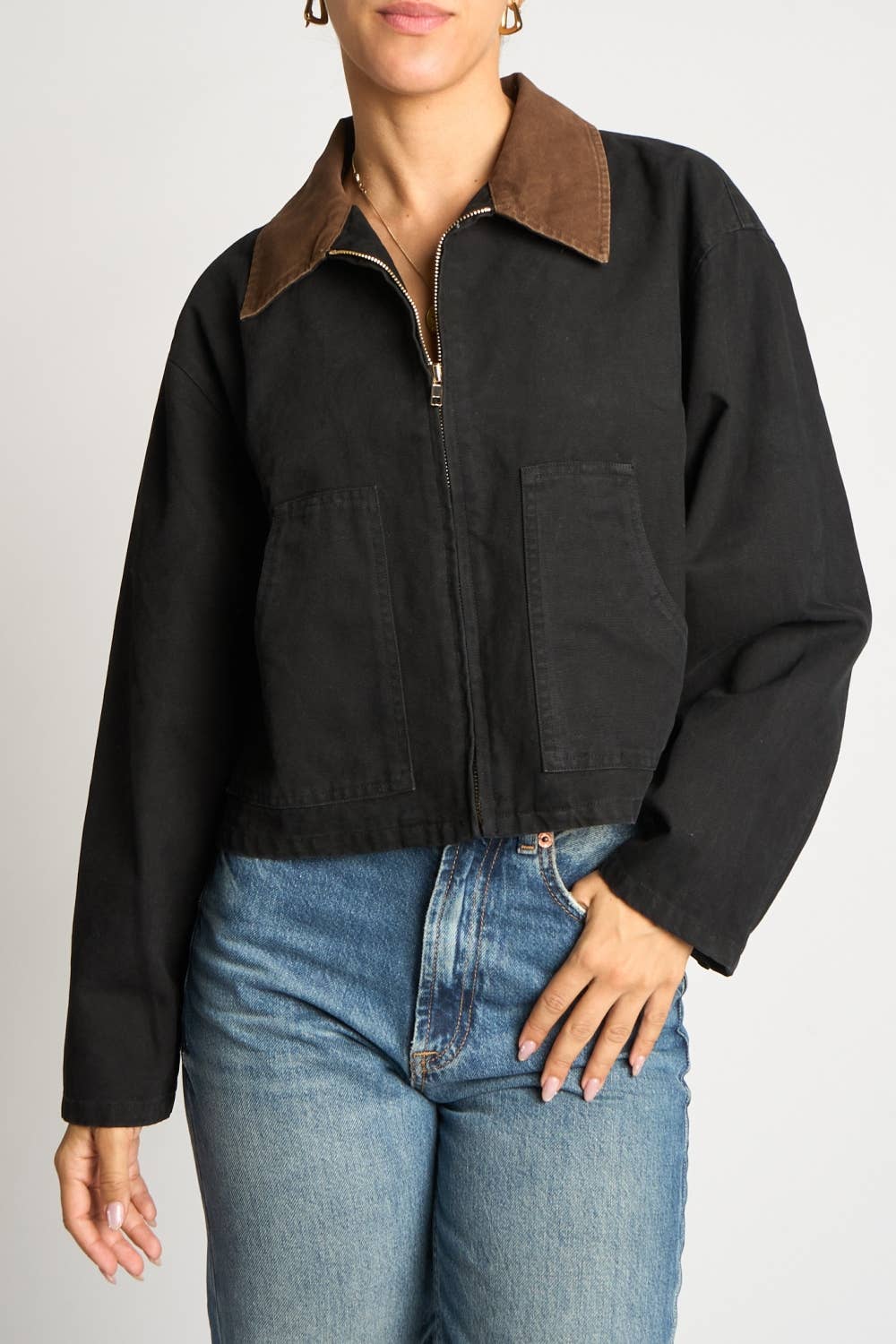 Contrast Collar Jacket