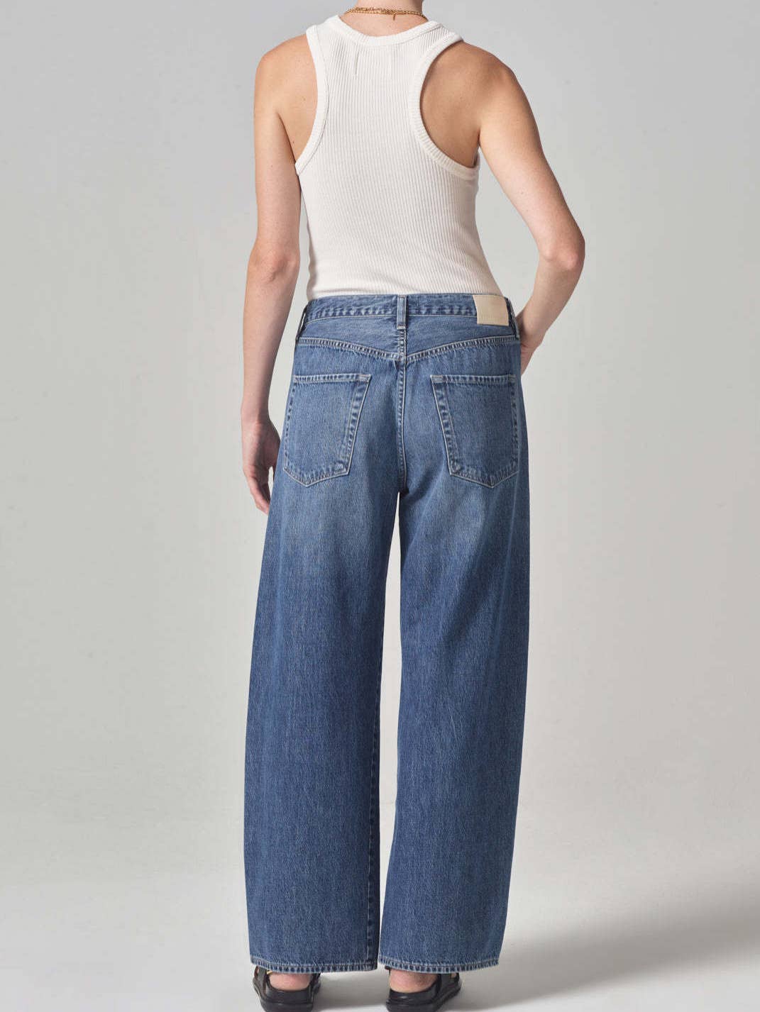 Baggy Wide-Leg Drawstring Jeans