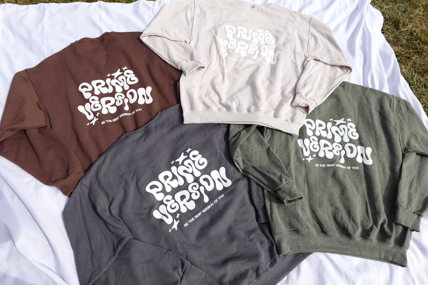 "Prime Version" Army Green Crewneck