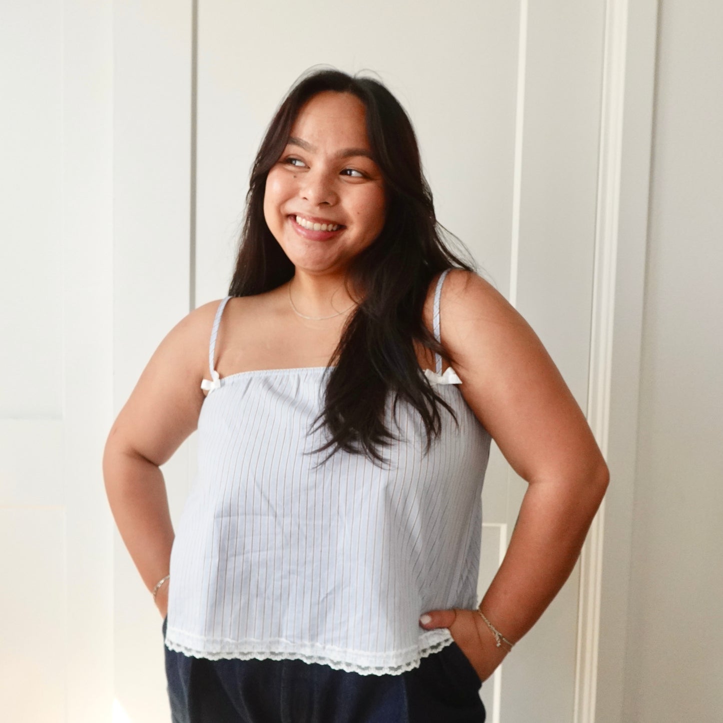 Flounce Cami Summer Stripe Top