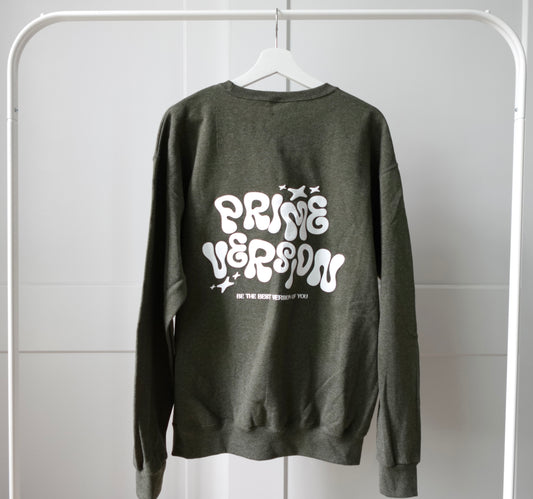 "Prime Version" Army Green Crewneck