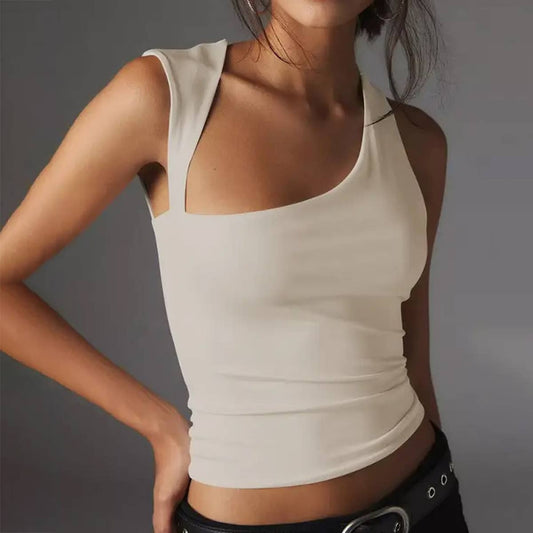 Asymmetrical Open-Back Tank Top